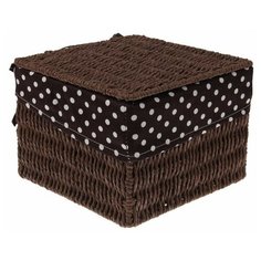 Доляна Корзина для хранения Горошек 20 х 20 х 15 см коричневый