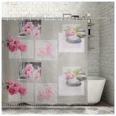 Штора для ванной Доляна Дзен 180x180 4446534 дзен