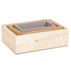 Ящик Дарите счастье набор 3 в 1 с шильдиком Счастливых дней 30 × 21 × 12 см бежевый/белый/серый