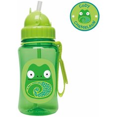Поильник с трубочкой SKIP HOP Zoo Straw Bottle, 350 мл chameleon