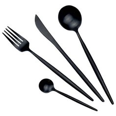 Набор столовых приборов Xiaomi Maison Maxx Stainless Steel Modern Flatware Set (черный)