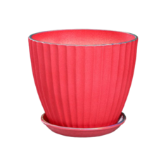 Горшок Керамика ручной работы с поддоном Калифорния 16.5 x 16.5 x 17 см коралловый жемчуг