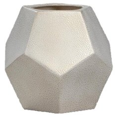 Кашпо Керамика ручной работы Вазочка 21 х 21 х 22 см бело-золотой