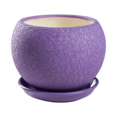 Горшок Ориана с поддоном Шар шёлк 15 х 12.5 см сиреневый
