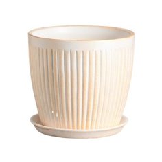 Кашпо Керамика ручной работы с поддоном Осень вертикаль 18 х 16 см лосось