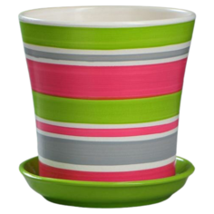 Кашпо Ориана с поддоном Вуаль 18 х 18 х 18 см разноцветный