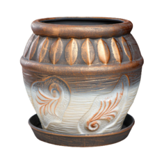 Горшок Керамика ручной работы Ветка 28 х 28 х 27 см белый