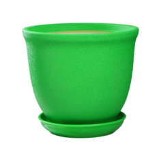 Горшок Керамика ручной работы с поддоном Глория шелк 34 х 34 х 30 см зеленый