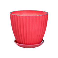 Горшок Керамика ручной работы с поддоном Калифорния 22 x 18 см коралловый жемчуг