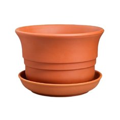 Горшок Красная глина с поддоном Азалия 3 л (23х23х16 см) коричневый