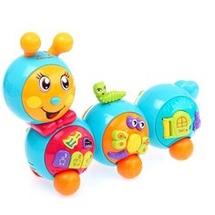 Развивающая игрушка Jialegu Toys Гусеница (855-26A), голубой