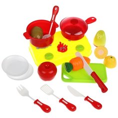 Набор продуктов с посудой Наша игрушка Y12113035 желтый/красный