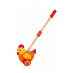 Каталка-игрушка Tooky Toy Курочка желтый/оранжевый