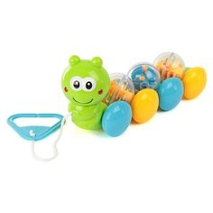 Каталка-игрушка Chuangfa toys Гусеница (2212) зеленый/желтый/голубой/прозрачный