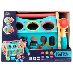 Развивающая игрушка Veld Co Домик с молоточком (103583), голубой/бежевый