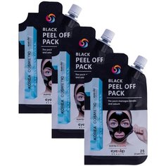 Eyenlip Black Peel Off Pack очищающая маска-пленка, 25 г, 3 шт.