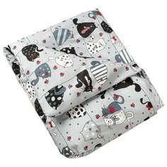 Amarobaby пододеяльник на молнии Котики (бязь) 147х112 см серый