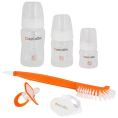 Bebek Стартовый набор бутылочек Starter Set (5 предметов), с рождения, белый/оранжевый