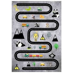 Ковер Клякса Дорога (DK-0028), размер: 1.5х1 м, серый