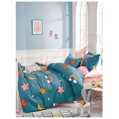 Постельное белье 1.5-спальное DREAM TIME BLK-46-SP-472-1C, сатин, 70 х 70 см, зеленый/розовый