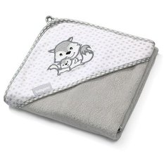 BabyOno Полотенце бамбуковое с капюшоном банное 100х100 см серый