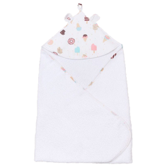 Amarobaby Полотенце детское с уголком Cute Love Эскимо банное 90х90 см белый