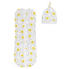 Многоразовые пеленки Amarobaby кокон с шапочкой Soft Hugs 60х30 яичница 1 шт. 1 шт.