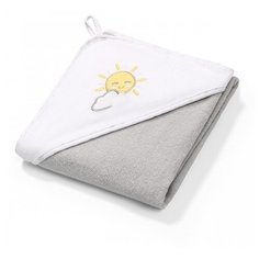 BabyOno Полотенце Soft с капюшоном банное 100х100 см серый