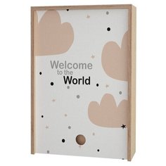 Коробка подарочная Акушерство Memory Box Welcome to the World 25 x 38 x 10 см бежевый
