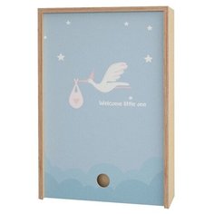Коробка подарочная Акушерство Memory Box Welcome little one 25 x 38 x 10 см бежевый/голубой