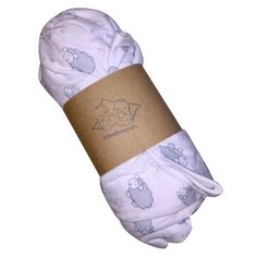 Пеленкино Простынь на резинке трикотажная Барашки и звезды белый