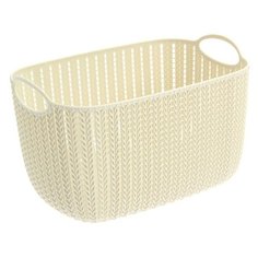 IDEA (М-Пластика) Корзина Вязание 17x19x29 см белый ротанг