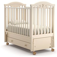 Кроватка Nuovita Lusso (качалка), продольный маятник слоновая кость