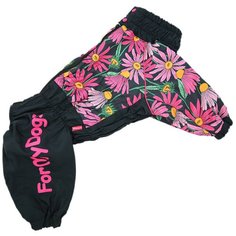 Дождевик для собак ForMyDogs Цветы 475/2SS-2020 F черный/розовый