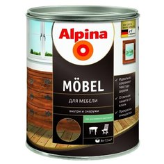 Лак Alpina Mobel шелковисто-матовый алкидно-акриловый бесцветный 0.75 л