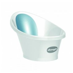 Ванночка Shnuggle для купания с мягкой спинкой фиксатором и клапаном 70578 белый/голубой