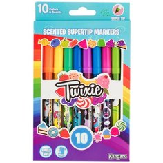 Ароматизированные тонкие фломастеры Twixie Super Tip смываемые, 10 шт Kangaru