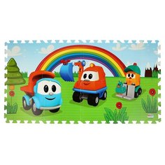 Коврик-пазл Грузовичок Лёва, 8 сегментов, Играем вместе