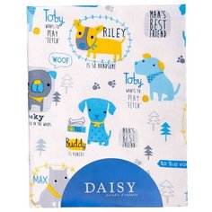 Daisy простыня на резинке Собачки 120х60 см голубой
