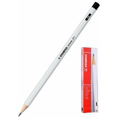 Карандаш ч/гр STABILO SCHWAN 317 шестигранный, HB, корпус белый ,12 шт