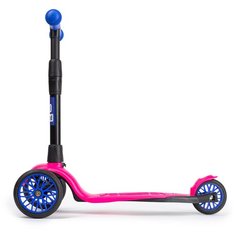 Самокат детский трехколесный Yo Manga стильный легкий бесшумный 3-колесный складной, розовый-синий