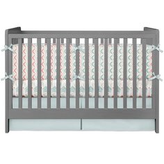 MomStory Design Бортик в кроватку Акварельные Стрелы коралл/мята