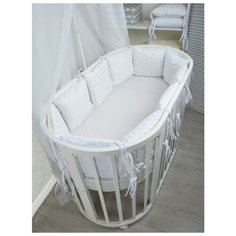 Про сон бортики-подушки Plush ромбики/однотонный белый