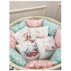 Happy Family Studio бортик Маленькое чудо белый/зеленый/розовый