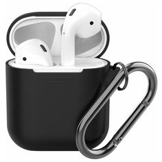 Чехол Deppa для AirPods с карабином black