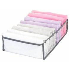 Органайзер прозрачный 40х25х10 см, 8 ячеек, Серый