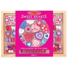 Melissa&Doug,"Творчество" Н-р Бусин "Сердечки" - розовый