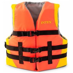 Спасательный жилет Intex с69680 оранжевый one size 40 кг