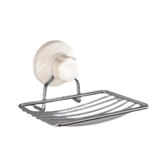 Мыльница Доляна 405020, белый/серебристый