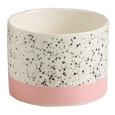 Горшок Дарите счастье Брызги 8 х 5,5 см белый/розовый